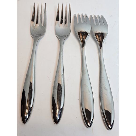 Nambe 18/10 Dinner Fork Replacement set of 4 Stainless Steel Glossy - Picture 4 of 6